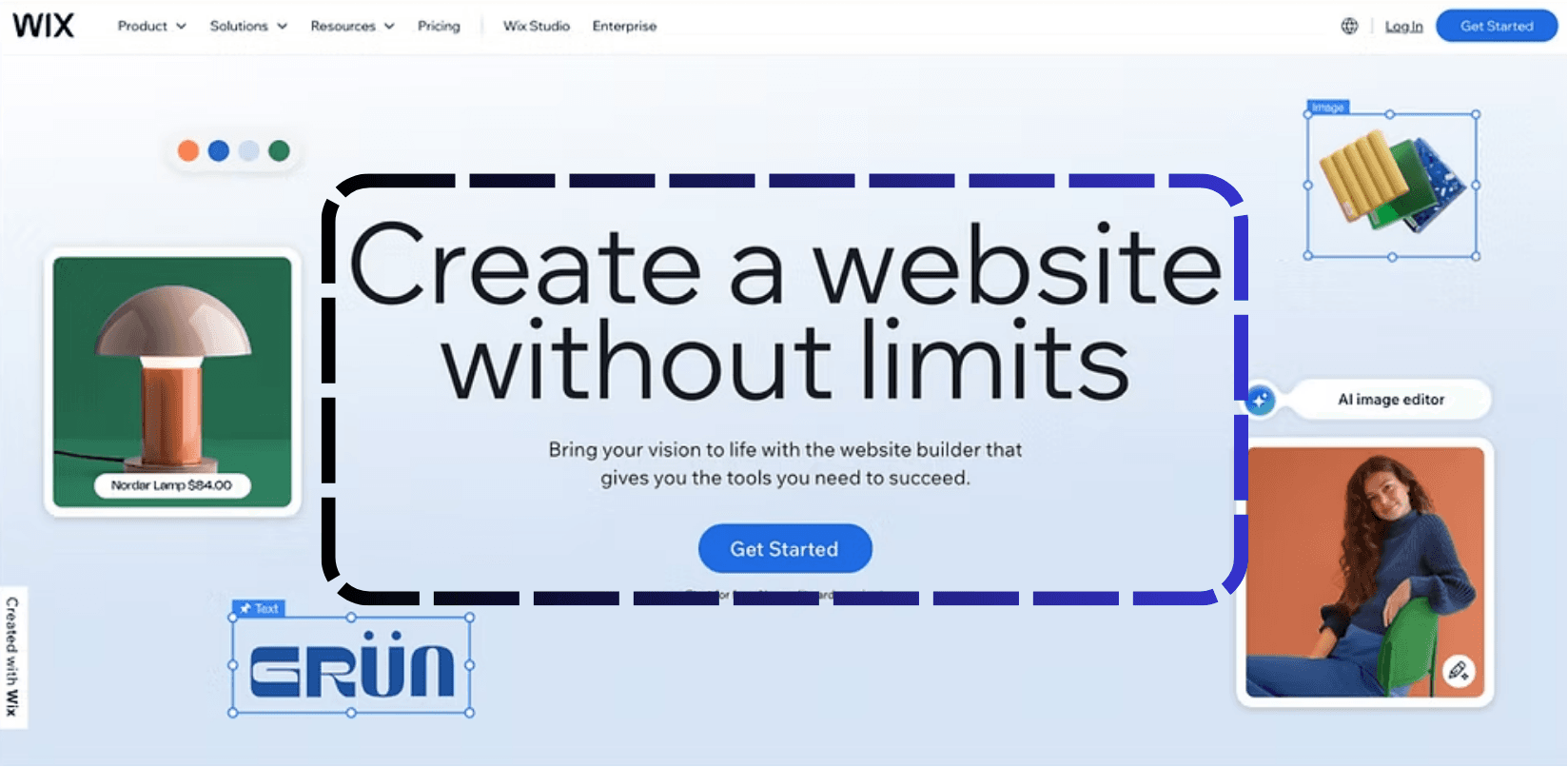 Interfaccia editor Wix